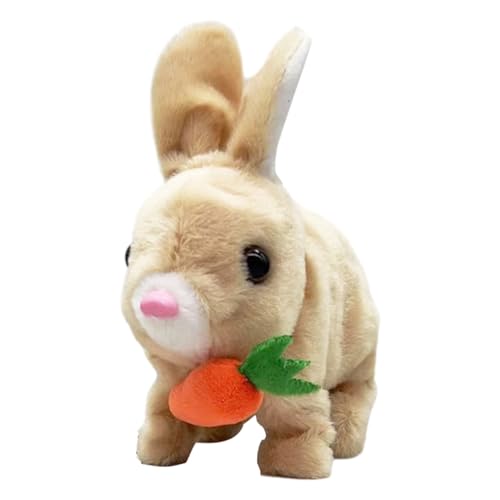 Hopping Bunny Toy - 6.7in Easter Bunny Plush with Carrot, Electric Bunny Toy with Sound | Rabbit Doll, Battery Operated Hopping Robotic Toys for Easter, Fun Birthday Gift for Children, Interactive von WildHarmony