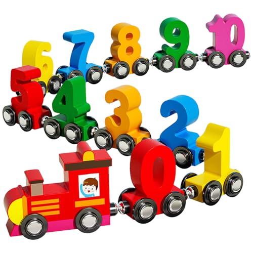 Number Train Puzzle - Woden Toy Train Set for todlers, montesori Educational Toys | Interactive Number Learning Train, Stacking & Sorting Game, STEM Activity for Boys & Girls, Preschool Counting Number Train Puzzle - Woden Toy Train Set for todlers, montesori Educational Toys | Interactive Number Learning Train, Stacking & Sorting Game, STEM Activity for Boys & Girls, Preschool Counting von WildHarmony