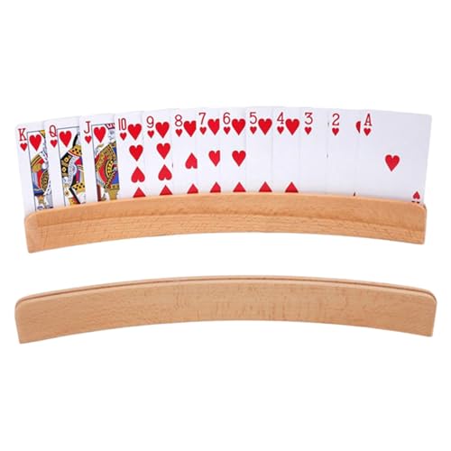Table Card Display – 2-Piece Wood Playing Card Stands for Comfortable Viewing, Compact Organizer for Rummy, Euchre, Hearts, Multi-Deck Compatibility, Accessory for Family, Elderly von WildHarmony