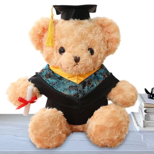 WildHarmony Abschlussbär Plüsch, Abschluss -Stofftier,Süße Cartoon Doll weiche Raumdekoration | Graduation Bear Plüschpuppe mit Kleidung und Naptime Stofftier für eine Freundin Home School Party von WildHarmony