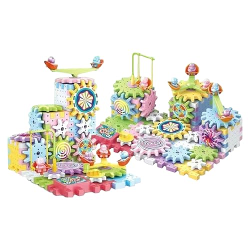 WildHarmony Electric Gear Toy Set – Interactive Educational STEM Building Blocks with spining Parts | dy Engineering Learning Kit for todlers Over Age 3, Boys Girls Creative Assembly Play System von WildHarmony