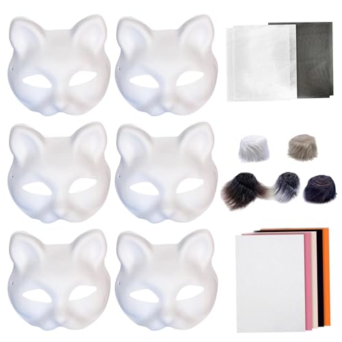 WildHarmony Furry Masque Kit, Cat Masque Craft Kit | 18x/Set Funny Creative Arts Crafts - Tierkostümzubehör, Cosplay -Party -Requisiten für das Handwerk von Halloween, Maskerade -Events WildHarmony Furry Masque Kit, Cat Masque Craft Kit | 18x/Set Funny Creative Arts Crafts - Tierkostümzubehör, Cosplay -Party -Requisiten für das Handwerk von Halloween, Maskerade -Events von WildHarmony