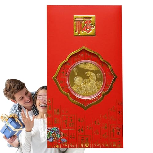 WildHarmony Gedenkmünze zum Jahr der Schlange,Münze zum Jahr der Schlange - Chinesische Sammlermünze Schlangenmünze | Chinesische Neujahrs-Schlangenmünze mit rotem Paket für Kinder, Erwachsene, WildHarmony Gedenkmünze zum Jahr der Schlange,Münze zum Jahr der Schlange - Chinesische Sammlermünze Schlangenmünze | Chinesische Neujahrs-Schlangenmünze mit rotem Paket für Kinder, Erwachsene, von WildHarmony
