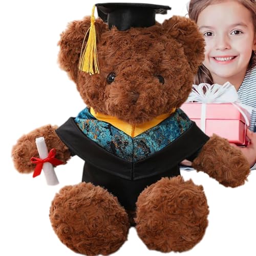 WildHarmony Stopfer Abschlussbär, Abschlussbär | Sammlerpuppe Soft Throw Pillow | Graduation Bear Plüschpuppe mit Kleidung und Naptime Stofftier für eine Freundin Home School Party von WildHarmony