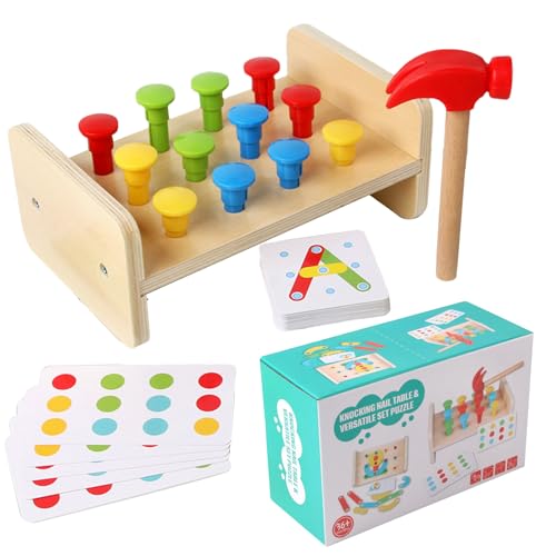 Wooden Hammer Bench Toy – Todler Learning Game, Mallet Pounding Bench | Preschool Education Toy for Children, Wooden Activity Set for Kids, montesori Gift Idea for Easter, Birthday, Christmas von WildHarmony