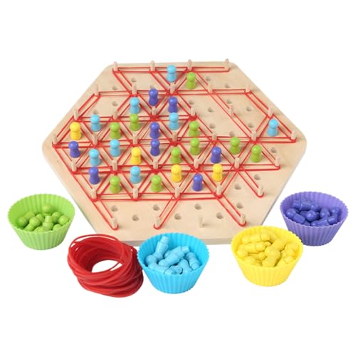 Wooden Triangle Puzzle – Strategy Logic Game, Brain Challenge Peg Board | Family Triangle Thinking Game for Children Ages 3+, Interactive Educational Activity for Learning, Fun Game Night Toy von WildHarmony