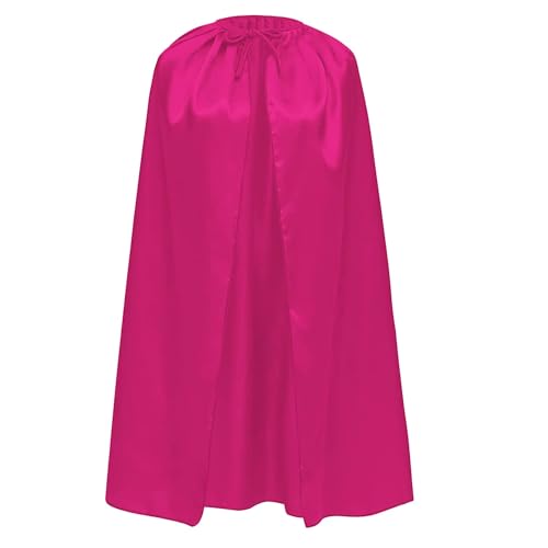 Umhang aus Satin, für Kinder und Erwachsene, 140 cm, Superheldenumhang, Halloween, Cosplay, Karneval, mit verstellbarem Band, Uni (Fuchsia) von Wildarms