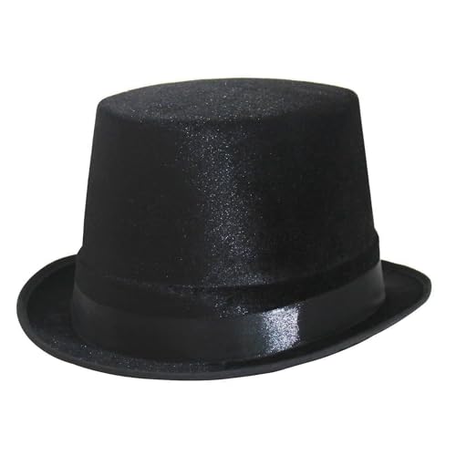 Wildarms Magician Bowlerhut aus Satinfilz, rundes Design mit Satinband, für Erwachsene und Kinder, Schwarz Wildarms Magician Bowlerhut aus Satinfilz, rundes Design mit Satinband, für Erwachsene und Kinder, Schwarz von Wildarms