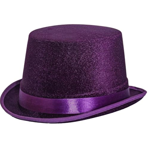 Wildarms Magician Bowlerhut aus Satinfilz, rundes Design mit Satinband, für Erwachsene und Kinder, Violett Wildarms Magician Bowlerhut aus Satinfilz, rundes Design mit Satinband, für Erwachsene und Kinder, Violett von Wildarms