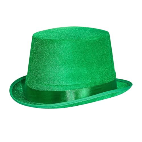 Wildarms Magier Bowler Hut aus Satinfilz, rundes Design mit Satinband (Erwachsenen- und Kindermodelle) (grün) von Wildarms