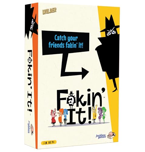 Jackbox Games Fakin' It Brettspiel – für Erwachsene & Jugendliche – lustiges Social Deduction Kartenspiel ab 14 Jahren – Lustiges Brettspiel für Spieleabende mit Familie, Freunden & mehr (3–6 Spieler) von WILDER TOYS