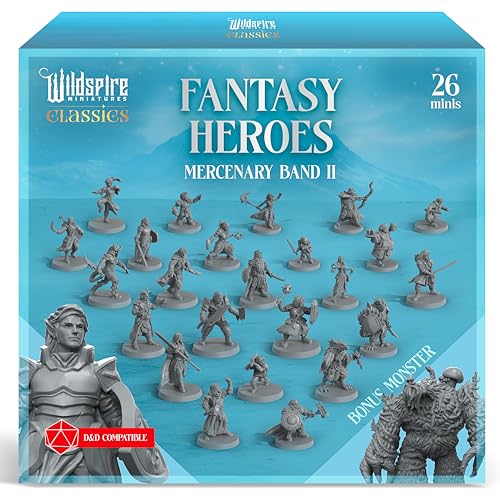 Wildspire Classic Heroes Set 1-26 Helden und Spieler-Charakter-PC-Miniaturen für DND-Minis von Wildspire