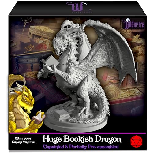 Wildspire Fantasy Bookish Dragon Miniatur – Riesige Größe 15,2 cm für DND-Miniaturen, 28 mm, Bulk D&D Dungeons and Dragons Miniaturen I für DND Minis Tisch-Miniaturen & DND-Figuren I mit Wildspire Fantasy Bookish Dragon Miniatur – Riesige Größe 15,2 cm für DND-Miniaturen, 28 mm, Bulk D&D Dungeons and Dragons Miniaturen I für DND Minis Tisch-Miniaturen & DND-Figuren I mit von Wildspire