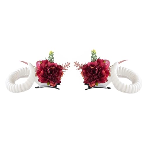 Halloween Sheep Horn Haarclip Leichtes Harz Design Für Cosplay Partys Und Festivals Unisex Accessoire Halloween Ziegenhorn Haare Clip von Wilgure