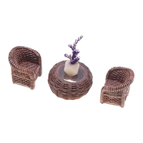 Tiny Harz Rattan Möbel Puppenhäuser Möbel Mit Weben Für Realistische Miniaturraum Zeigt Sammlerstücke Miniatur Rattanmöbel. von Wilgure