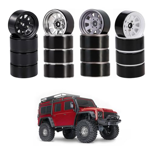 Wilgure 4pcs Wheel Hub 1 9 Beadlock Wheel Rims Mit 10 Speichen Für Fernbedienungsauto Spielzeug 1/10 Crawler SCX10 Zubehör von Wilgure
