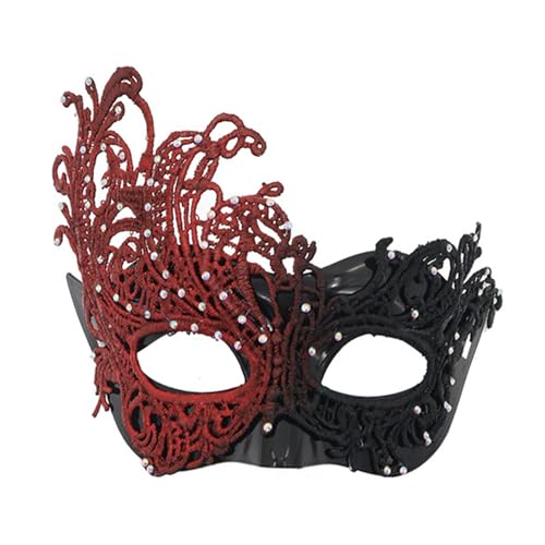 Wilgure Atmungsfreie Halbe Gesichtsbedeckung Mit Zarten Spitzenkunstwerk Komfortable Elastische Band Party Accessoire Halloween Party Supply Face Maske von Wilgure
