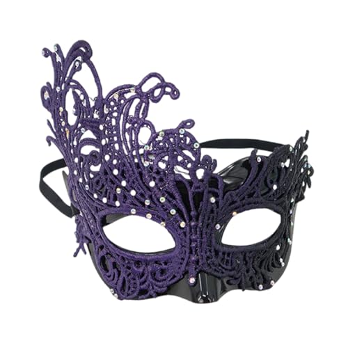 Wilgure Atmungsfreie Halbe Gesichtsbedeckung Mit Zarten Spitzenkunstwerk Komfortable Elastische Band Party Accessoire Halloween Party Supply Face Maske von Wilgure