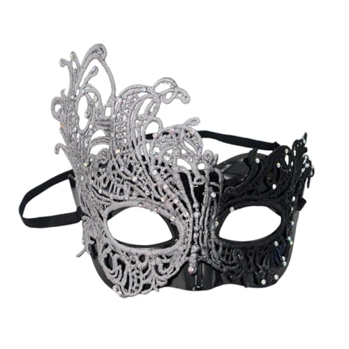 Wilgure Atmungsfreie Halbe Gesichtsbedeckung Mit Zarten Spitzenkunstwerk Komfortable Elastische Band Party Accessoire Halloween Party Supply Face Maske von Wilgure