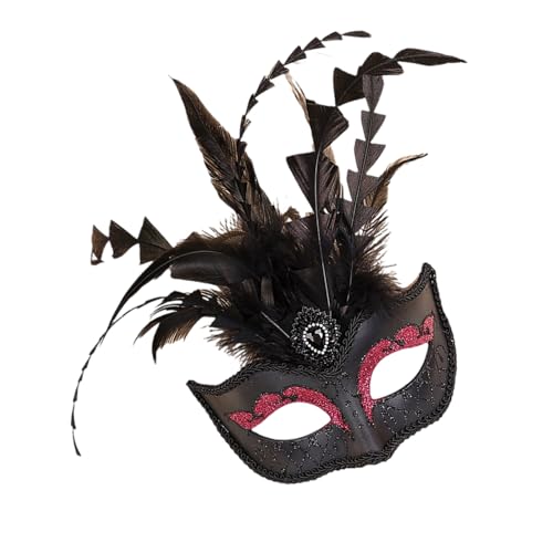 Wilgure Federed Half Face Mit Strasssteinen Für Maskeraden Halloween Cosplay & Prom Accessoires Venezianer Maske Frauen Für Maskeraden von Wilgure
