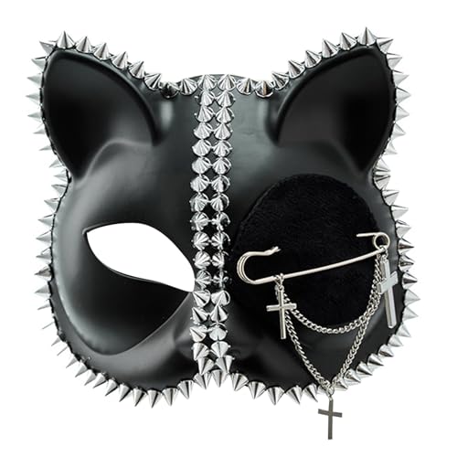 Wilgure Maskeraden Mas K Lace Foxes Katzen Halb Gesichtsmaske Mit Floralen Quasten & Schleier Für Halloween Cosplay Party Frauen Halloween Maskeraden Maske von Wilgure