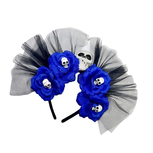 Wilgure Tag Der Deads Stirnband Halloween Cincos Des Mayoes Party Kostüm Rose Blumenkronen Mexikaner Kopfstück Für Damen Girl Day Of The Deads Kopfstück von Wilgure