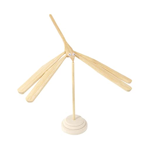 Bambus-Libellen-Spielzeug, verdickter Holzsockel, handgefertigt, Spielzeug, Kunstdekor, Kunsthandwerk, Gleichgewicht aus Holz, Bambus-Libelle, Modell, Heimdekoration, für Partygeschenke und Preise H von Wilitto