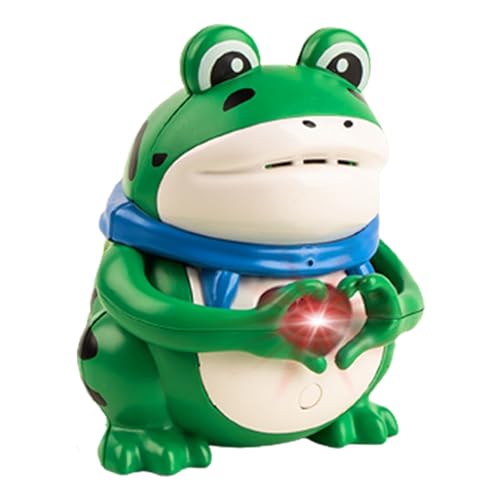 Batteriebetriebenes Frosch-Spielzeug mit Sprachaufzeichnungsfunktion für Kinder, leuchtet bewegliche Herzgeste Sagen Sie ich liebe leuchtendes sprechendes perfektes Qixi Festival Grün A von Wilitto