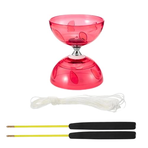 Will LIke Diabolo mit Kugellager, Kommt mit professionellem Stick,Freizeitsport, perfekt für Outdoor-Sportarten (Rot) von Will LIke