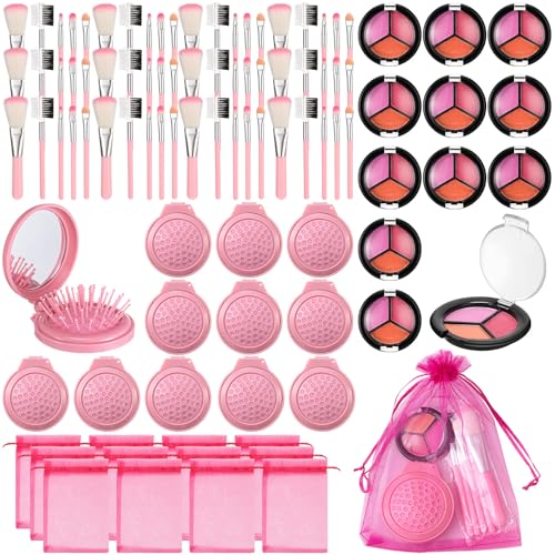 12 Sets Kinder-Spa-Themenparty-Zubehör für Mädchen, Make-up-Set für Mädchen, Übernachtungs-Make-up, Geburtstagsparty, Gastgeschenk für Kleinkinder (Rosa) von Willinglong