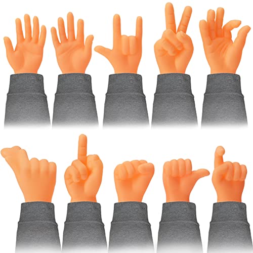 10er Pack Mini Hands Kleine Hände, Winzige Fingerhände Fingerpuppen, Spielzeug Zaubertrick Tricky Toys Party Favor für Halloween Weihnachten Spielparty von Willingood