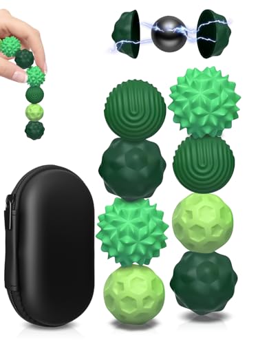 8 Stück Magnetische Fidget Toys, Magnetic Fidget Balls Magnetkugeln Stressball Silikon Magnetische Sensorik Bälle, Anti Stress Stimming Sensorik Spielzeug für Kinder & Erwachsene ADHS (Grün) von Willingood