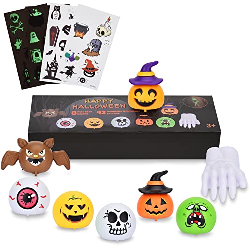 Lustiges Aufziehspielzeug Set für Kinder, 8 Stück Aufziehbare Kürbis Ghost Skull Wind Up Spielzeugs + 4 Blatt Leuchtend Temporäre Tattoos, Halloween Mitgebsel Party Favors Partygeschenk Gastgeschenk Lustiges Aufziehspielzeug Set für Kinder, 8 Stück Aufziehbare Kürbis Ghost Skull Wind Up Spielzeugs + 4 Blatt Leuchtend Temporäre Tattoos, Halloween Mitgebsel Party Favors Partygeschenk Gastgeschenk von Willingood
