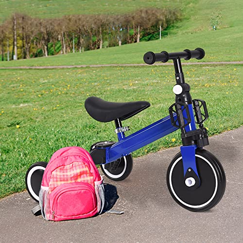 Laufraddreirad, 2-in-1, Dreirad von 1 bis 4 Jahren, Dreirad für Kinder, Fahrrad für Kinder, Laufrad, Lenker, Fußstütze, faltbar, B, Blau Laufraddreirad, 2-in-1, Dreirad von 1 bis 4 Jahren, Dreirad für Kinder, Fahrrad für Kinder, Laufrad, Lenker, Fußstütze, faltbar, B, Blau von Willonin