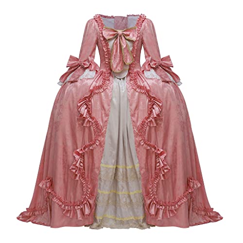 Court Rokoko Barock Marie Antoinette Ballkleider 18. Jahrhundert Georgische Ära Kostüme Kleid Viktorianisches Ballkleid, Pink, S von Willyacos