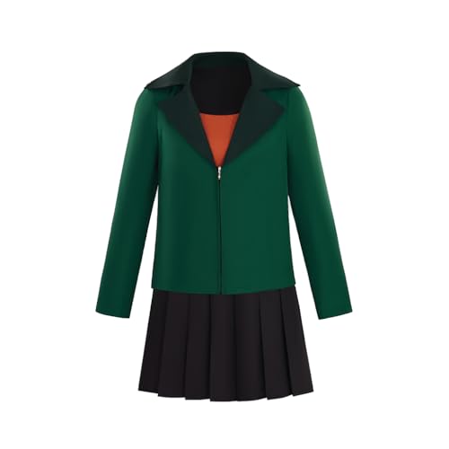 Willyacos Daria Morgendorffer Kostüm, 3-teiliges Daria-Cosplay-Kostüm, grüne Jacke, Rock, Hemd, Uniform-Outfit für Damen, Erwachsene (Grün, XS) von Willyacos
