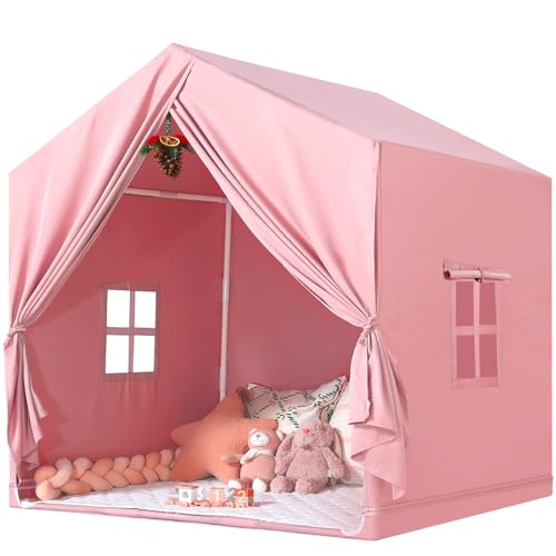 Kinderzelt für Spielzelt Kinder Indoor: Rosa Zelt Kinder Kinderzimmer - Spielzelte mit Fenster - Zelt für KindGeschenk für Mädchen und Jungen (Rosa) von Wilwolfer