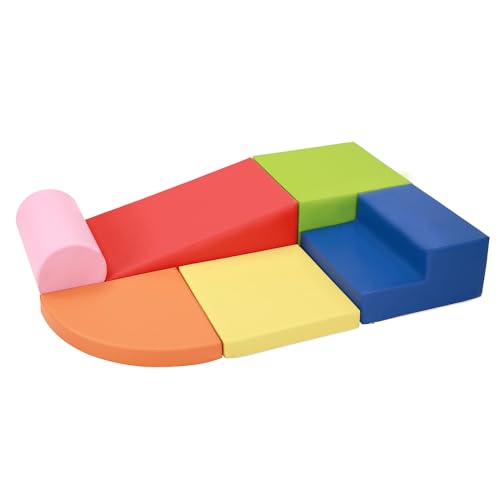 Wilwolfer Schaumstoff Bausteine Kinder Klettern: 6 Softbausteine Riesenbausteine Spielbausteine - Indoor Weiche Bausteine Baby Kletterspielzeug Zylindersatz(Klassisch) von Wilwolfer