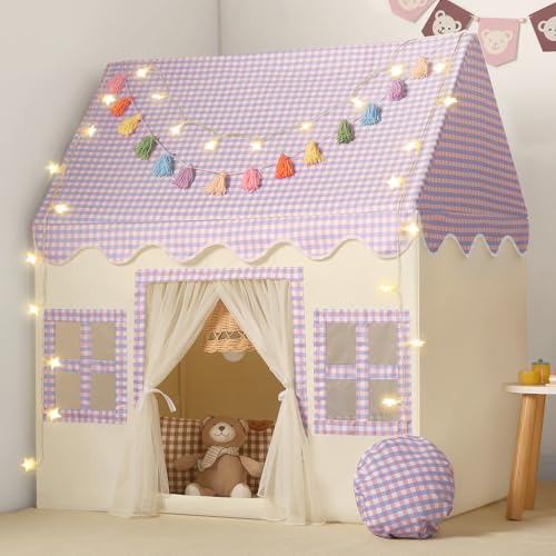 Wilwolfer Kinder Spielzelt mit Matte für Kleinkinder: Prinzessinnen Spielhaus mit Quastengirlande für Mädchen & Jungen - Großes Zelt für Indoor & Outdoor Wilwolfer Kinder Spielzelt mit Matte für Kleinkinder: Prinzessinnen Spielhaus mit Quastengirlande für Mädchen & Jungen - Großes Zelt für Indoor & Outdoor von Wilwolfer