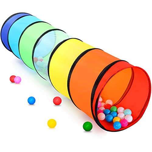 Wilwolfer Tunnel für Kinder - Spielzelt für Draußen mit Mesh-Seiten - 180cm Tunnel für Kinder motorische Fähigkeiten Baby-Krabbel-Spielzeug Klappbares Pop-up-Spielzeuggeschenk für Tiere (Regenbogen) Wilwolfer Tunnel für Kinder - Spielzelt für Draußen mit Mesh-Seiten - 180cm Tunnel für Kinder motorische Fähigkeiten Baby-Krabbel-Spielzeug Klappbares Pop-up-Spielzeuggeschenk für Tiere (Regenbogen) von Wilwolfer