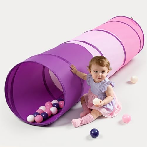 Wilwolfer Tunnel für Kinder - Spielzelt für Draußen mit Mesh-Seiten - 180cm Tunnel für Kinder motorische Fähigkeiten Baby-Krabbel-Spielzeug Klappbares Pop-up-Spielzeuggeschenk für Tiere von Wilwolfer