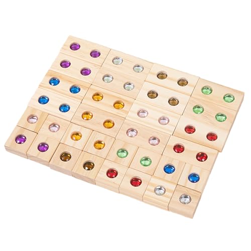 Wimnqie Regenbogen-Stapelblock Holzbausteine Set, Bausteine-Spielzeug-Regenbogen-Set Für Kinder, Acryl Farbsortierblock-Konstruktionsspielzeug, Regenbogen Bausteine Holz Für Kinder von Wimnqie