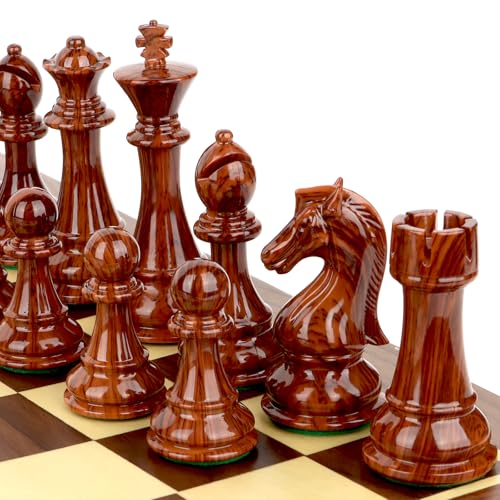WinSTEM Hochpolymer-gewichtete Schachfiguren – 9,5 cm König – Extra 2 Königinnen – Standard-Turnierschachfiguren für Schachbrettspiel oder Ersatz fehlender Teile (kein Brett), Aufbewahrungstasche im von WinSTEM