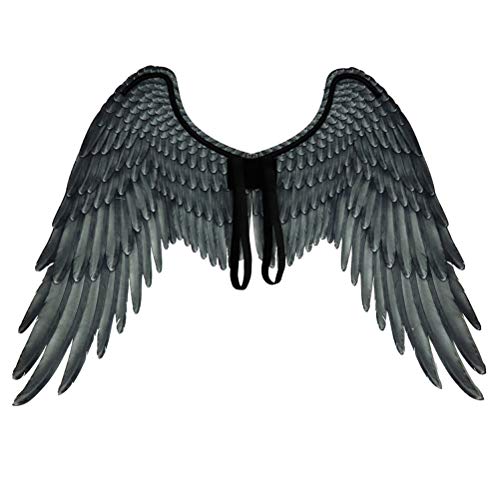Wination Engelsflügel Kostüm, Erwachsene Halloween 3D Engelsflügel Feenflügel Vlies Engel Maleficent Flügel Halloween Party Karneval Cosplay Flügel für Erwachsene, Schwarz Wination Engelsflügel Kostüm, Erwachsene Halloween 3D Engelsflügel Feenflügel Vlies Engel Maleficent Flügel Halloween Party Karneval Cosplay Flügel für Erwachsene, Schwarz von Wination