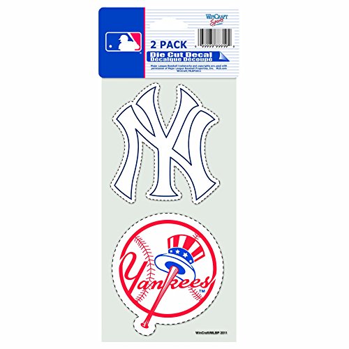 WinCraft MLB 2-teiliger gestanzter Aufkleber, 10,2 x 20,3 cm, Erwachsene (unisex), Kinder (unisex), New York Yankees, 4"x4" each von Wincraft