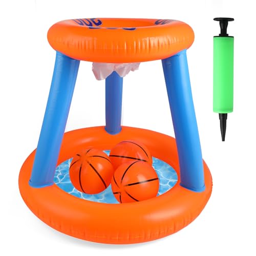 Windfromort Aufblasbares Pool-Basketballspielzeug – Aufblasbarer Basketballkorb mit 3 Bällen & Pumpe – Floating Basketball-Hoop für Kinder & Erwachsene – Sommerlicher Wasserspaß Windfromort Aufblasbares Pool-Basketballspielzeug – Aufblasbarer Basketballkorb mit 3 Bällen & Pumpe – Floating Basketball-Hoop für Kinder & Erwachsene – Sommerlicher Wasserspaß von Windfromort