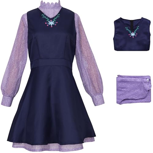 Windskids Akane Kurokawa Kostüm Damen Cosplay Oshi no ko Kurokawa Akane Anime Uniform Lila Langarm Floral Kleider und Tankkleider für Fancy Dress Up Halloween Karneval Party Maskerade Verkleidung von Windskids
