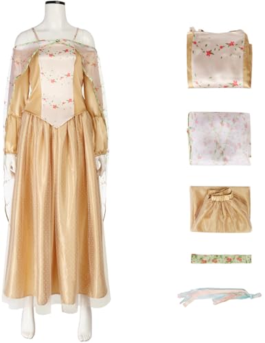 Windskids Amidala Kostüm Damen Cosplay Planet Krieg Königin Padmé Amidala Floral Kleid Set Schal Top Rock Stirnband Schleife für Fancy Dress Up Halloween Karneval Party Maskerade Verkleidung, Gelb Windskids Amidala Kostüm Damen Cosplay Planet Krieg Königin Padmé Amidala Floral Kleid Set Schal Top Rock Stirnband Schleife für Fancy Dress Up Halloween Karneval Party Maskerade Verkleidung, Gelb von Windskids