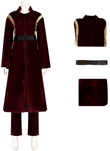 Windskids Amidala Kostüm Damen Cosplay Planet Krieg Königin Padmé Amidala Vintage Samt Uniform Jacke Hose Gürtel Set für Fancy Dress Up Halloween Karneval Party Maskerade Bühne Performance Verkleidung von Windskids