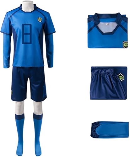 Windskids Anime Blue Lock Kostüm Blau Langarm Top und Shorts Socken Chigiri Hyoma Yukimiya Kenyuu Nagi Seishiro Bachira Meguru Fußballtraining Sportbekleidung für Halloween Karneval Party Verkleidung Windskids Anime Blue Lock Kostüm Blau Langarm Top und Shorts Socken Chigiri Hyoma Yukimiya Kenyuu Nagi Seishiro Bachira Meguru Fußballtraining Sportbekleidung für Halloween Karneval Party Verkleidung von Windskids